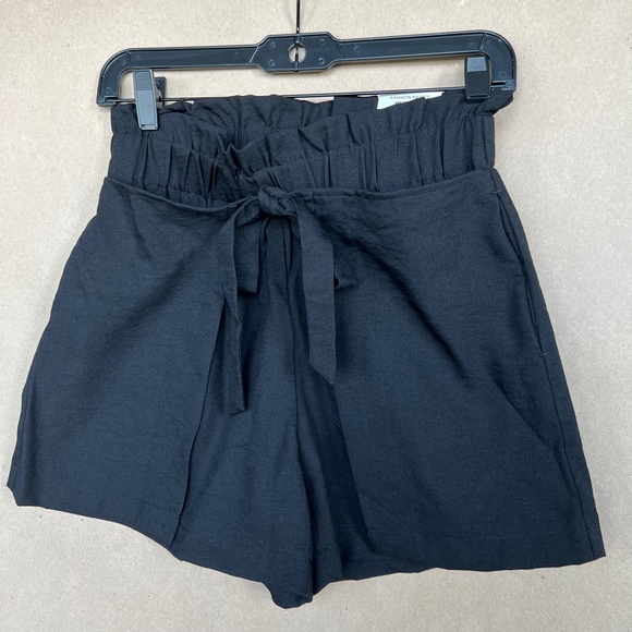 INC International Concepts Faux-Wrap Tie Front Shorts Deep Black Size XS - Picture 1 of 5